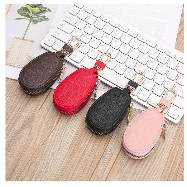 Genuine key bag, multi-functional for men and women, hard work mini large-capacity car zipper remote control keychain storage bag