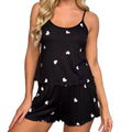 Summer women's pajamas two-piece set camisole and shorts loungewear european and american style printed sleepwear set