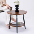 Small round table double-layered small coffee table double-layered iron table scandinavian style accessible luxurycasualins bedside table sofa coffee table