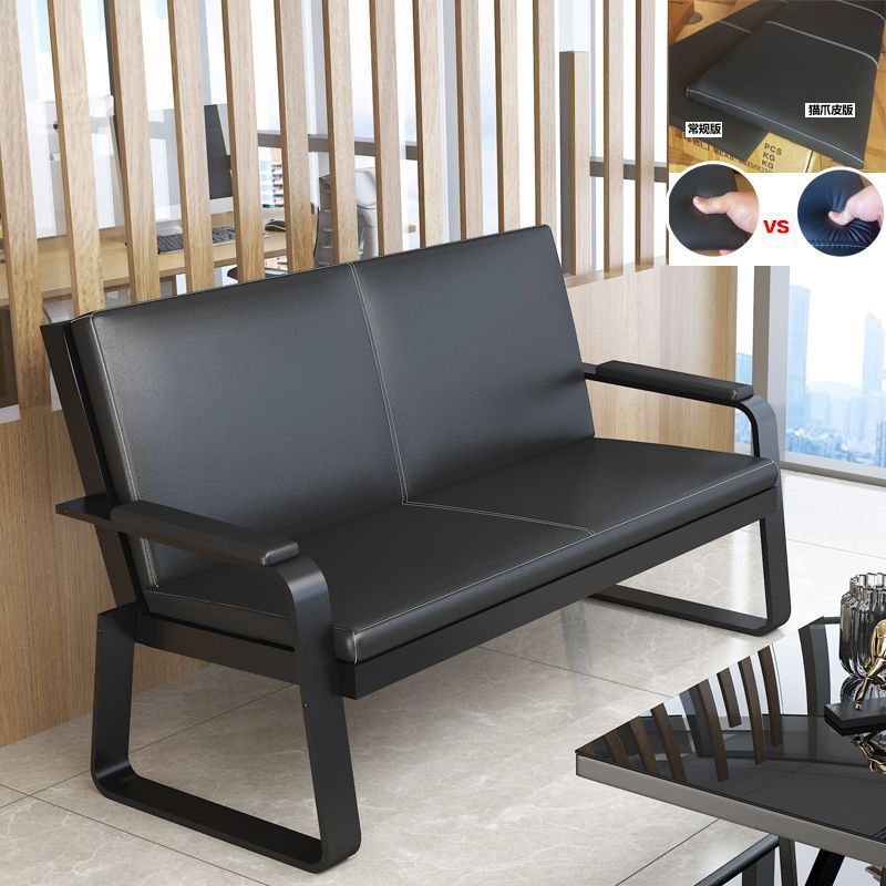 Office sofa and coffee table set - modern minimalist reception sofa for business, 3-seater office sofa