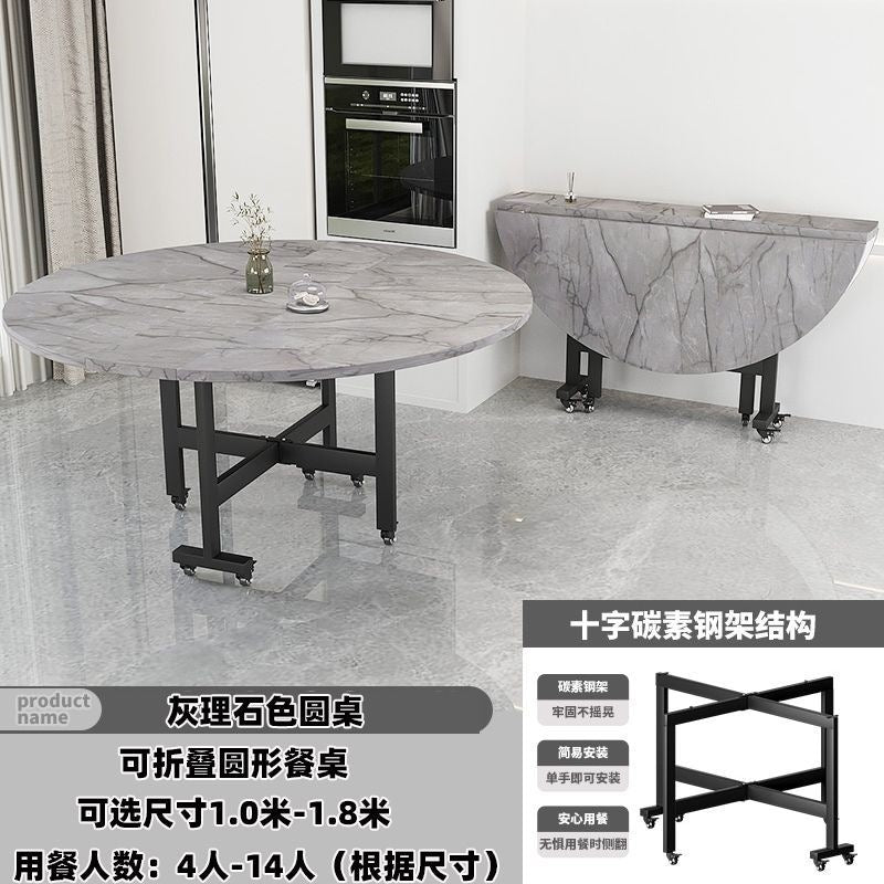 Foldable dining table - round, portable, and space-saving. perfect for home use. new foldable dining table for living rooms and dining areas
