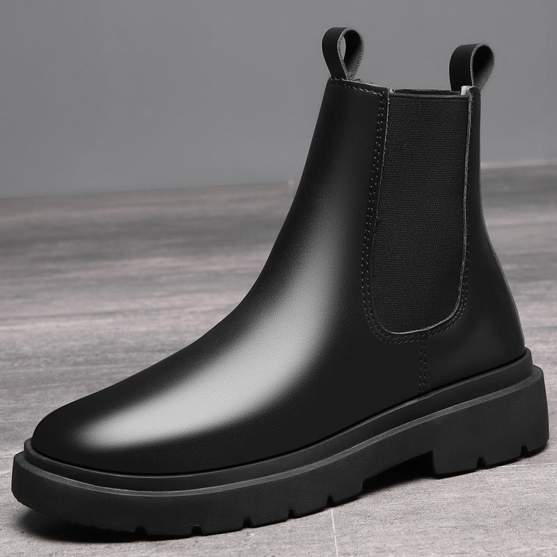 Chelsea boots men's high-top shoes chimney popular cotton shoes autumn winter trendy men's bootsworkwear british style snow boots