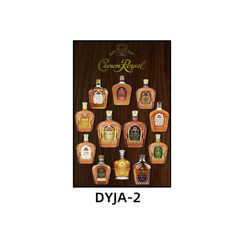 Bar background wall decorative painting American retro KTV box hanging painting industrial style nightclub foreign wine whiskey mural