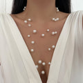 European and american cross-border fully managed best-selling jewelry, fashionable and accessible luxury pearl tassel necklace, versatile layered sweater chain necklace