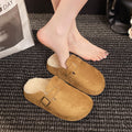 New versatile birkenstock-style women's sandals: retro casual, non-slip, closed-toe, half-wrap, flat, wear-resistant, and easy-to-wear