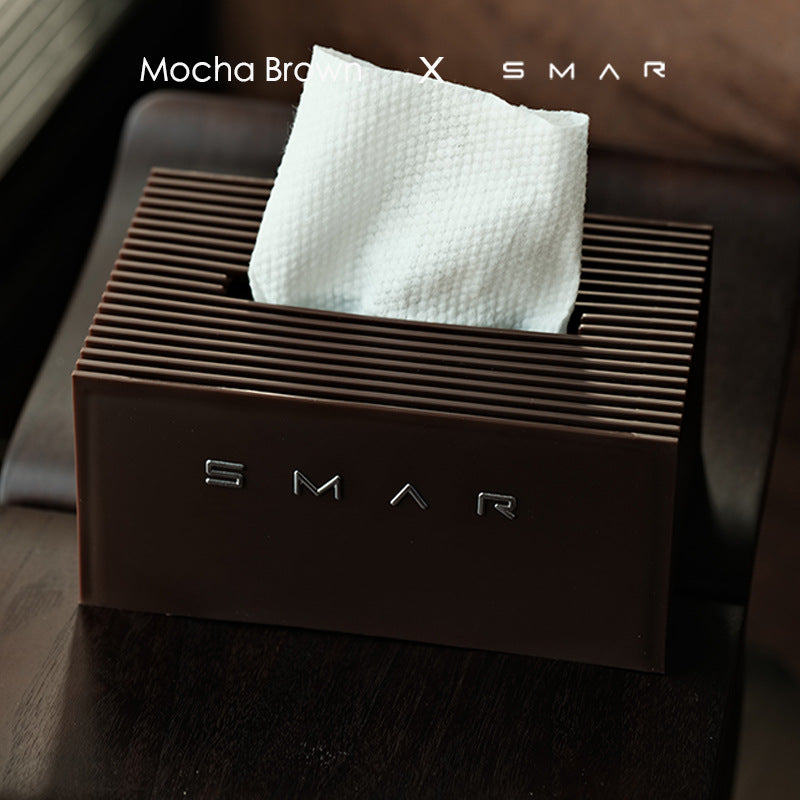Minimalist Nordic style tissue box, high-end light luxury paper box in living room, creative desktop paper box for household coffee table ornament