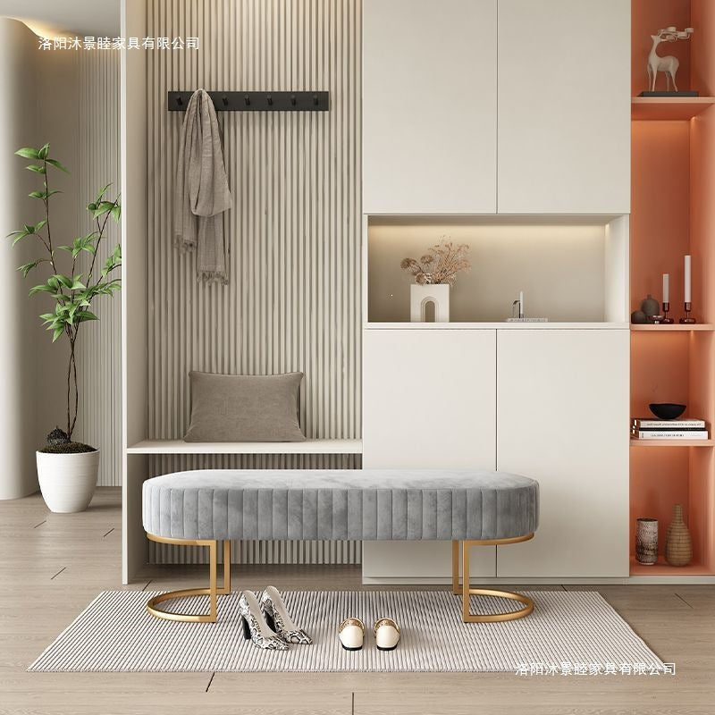 Clothing store shoe trying stool, fitting room, shopping mall rest stool, shoe changing stool, long bed end stool, for home doorway bench