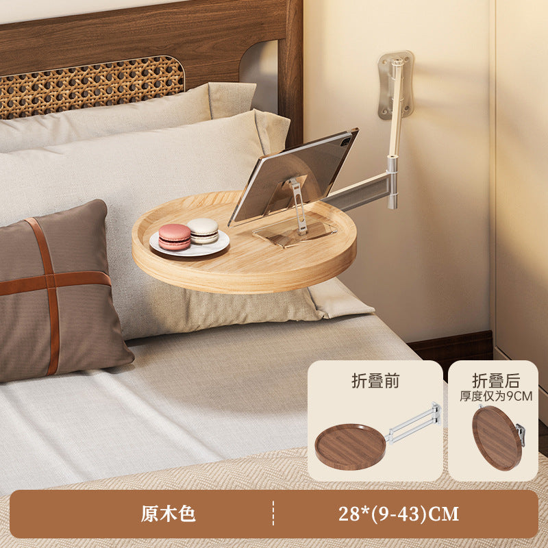 Foldable coffee table small round table creative suspended side table living room side table for home bedroom wall hanging bedside storage table