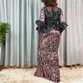 Plus size elegant sequin dress - slim fit, cinched waist, mid-sleeve - perfect for parties, performances, and hosting. cross-border sourcing, direct from the factory