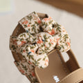 Girls' mori-style sweet floral hollow-out closed-toe sandals,  summer new soft sole princess shoes, non-slip beach sandals