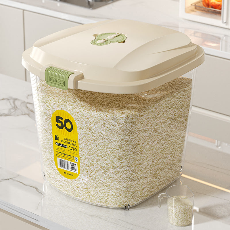 Grains Storage Sealed Box Food Grade Rice Noodle Storage Container Insect-proof and Moisture-proof 10kg High-end Household Rice Bucket