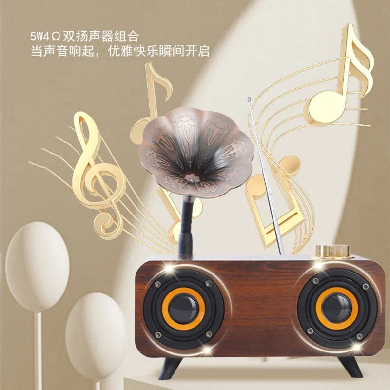 Retro bluetooth speaker, high-fidelity home audio system, bedside bluetooth speaker with stylish design, subwoofer ft4007