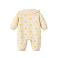 Baby clothes  new infant rompers autumn and winter pastoral style lapel embroidery rompers infant and toddler clothing