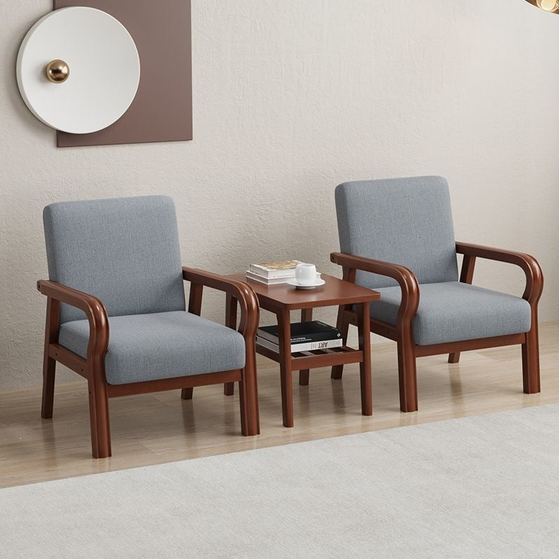 Single sofa simple living room rental small sofa popular bedroom mini double three-person small solid wood sofa chair