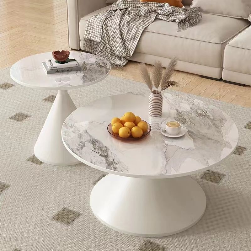 Cream style slate coffee table round living room for home small apartment b&b popular table modern normcore combination coffee table