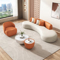 Beauty salon seating area sofa and coffee table set - unique curved design, hotel lobby leisure chair, homestay sofa
