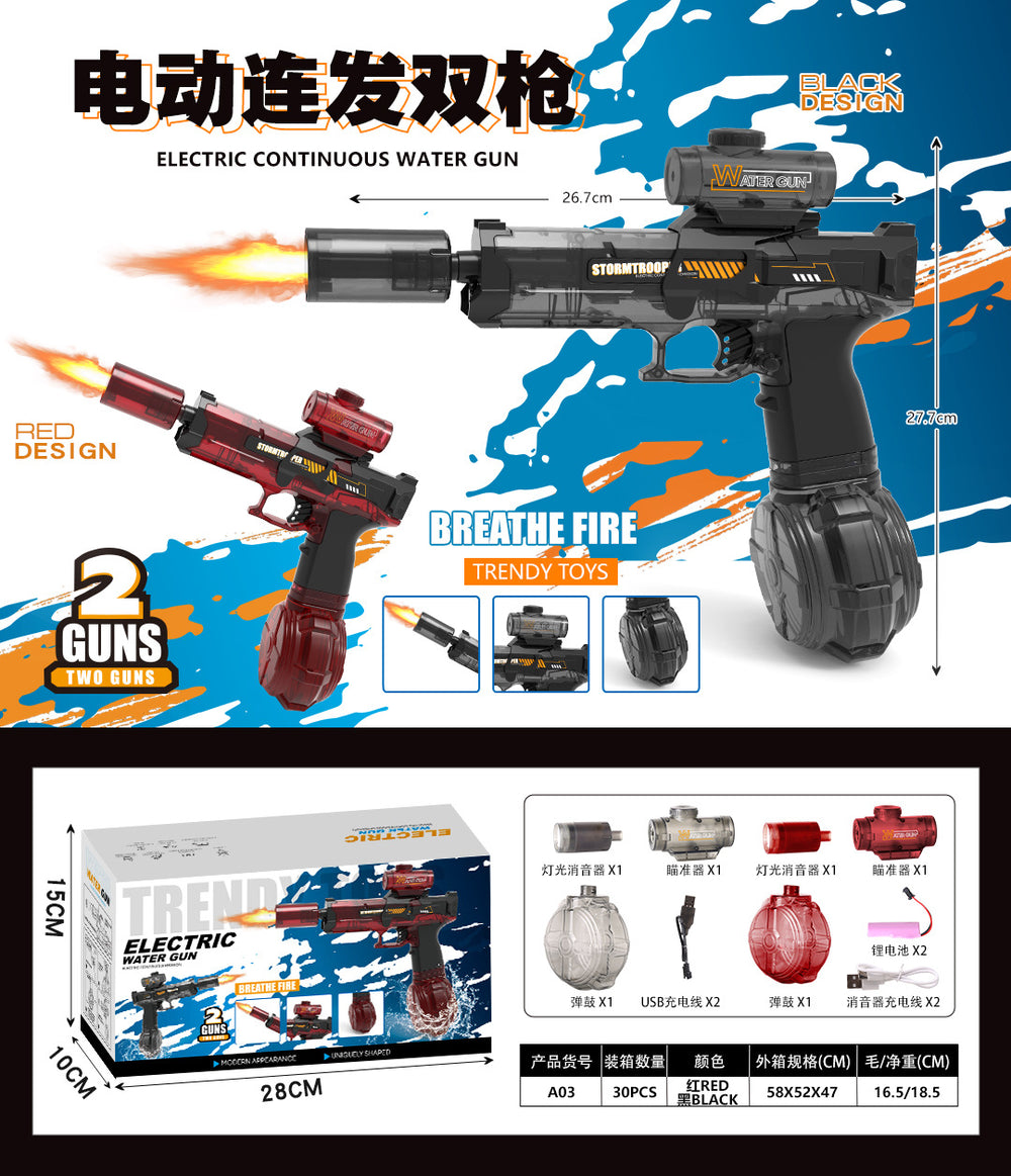 popular small ice mouse electric water gun fully automatic water absorbing large capacity pulse water gun lighting water gun toy