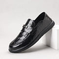 Men's genuine leather shoes - new trendy fashion business dress shoes - summer slip-on loafers - casual leather shoes