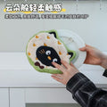New arrival hanging thickened super absorbent cute cartoon hand towel coral velvet small square towel kitchen and bathroom dual use