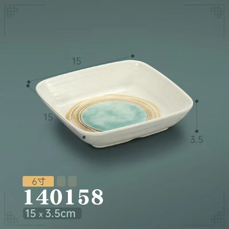 Melamine hot pot side dish plate beef plate imitation porcelain sushi plate korean style barbecue dish plate palace style hotel bowl and dish suit