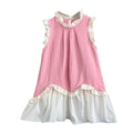 new girls' korean style tank dress - trendy kids' skirt with mesh patchwork, sweet and cute princess dress wholesale