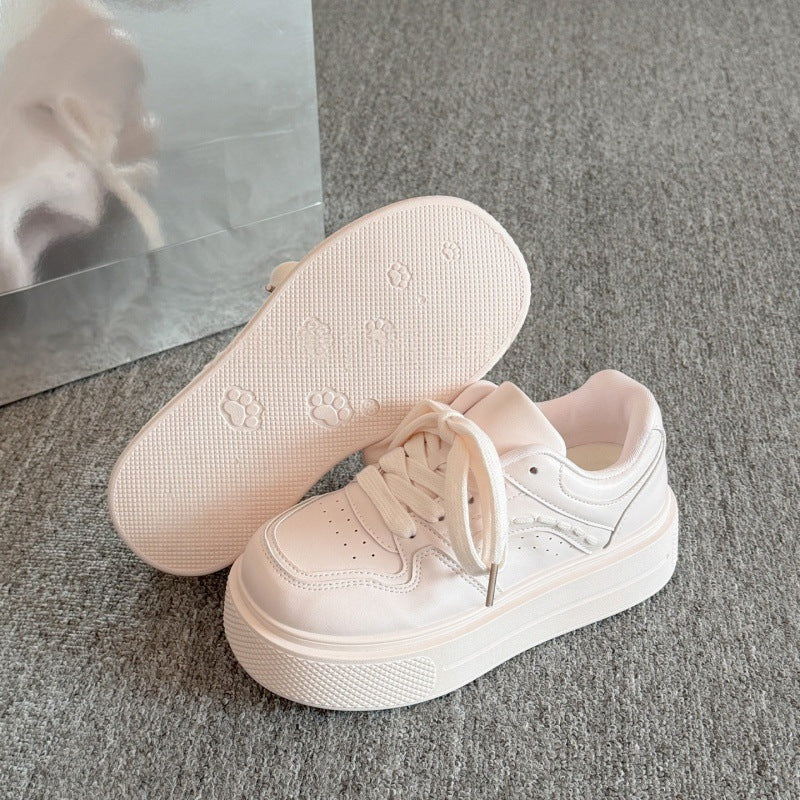 Campus style thick-soled sneakers for women 2026new arrivalspringwhite shoes for women's shoes easiest for match student bread shoes trendy shoes