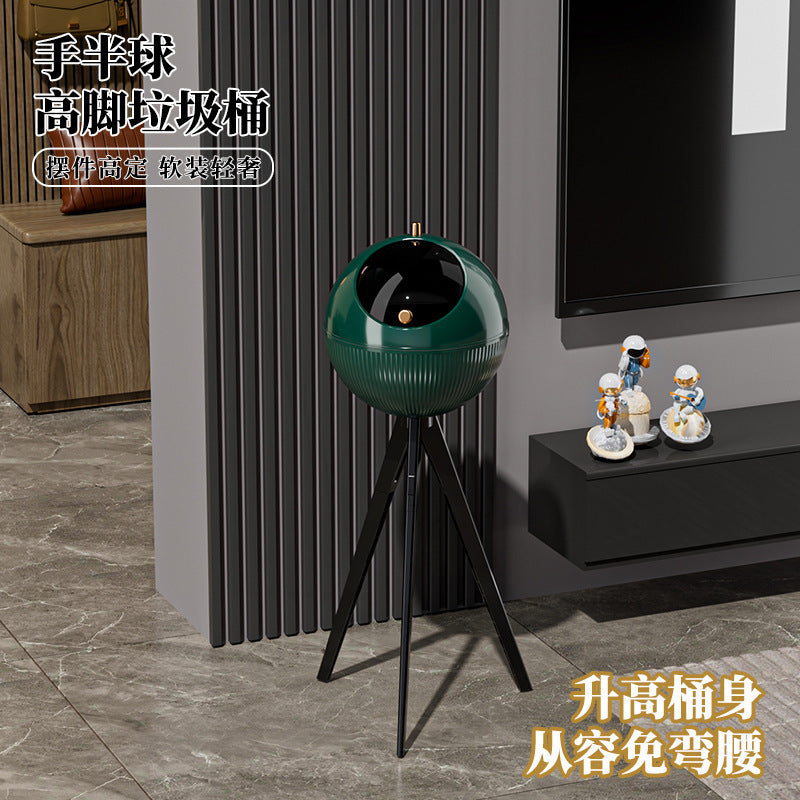 Trash can living room high-end for home bedroom kitchen high-leg storage bucket large-capacity storage rack no-bending garbage rack