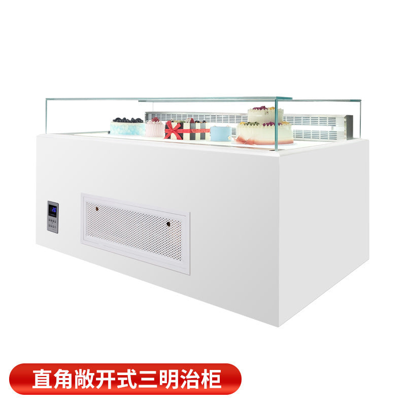 Energy-saving, low-noise, open-style sandwich display case, commercial cake refrigerated showcase, dessert preservation cabinet, multi-functional
