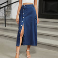 Fashion cross-border foreign trade independent station  new hot girl semi-elastic denim workwear casual skirt skirt for women
