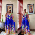 supply of african women's chiffon digital printing abaya + loose pants suit