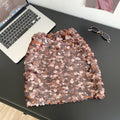 K-style high waist dopamine sequin a-line skirt women's slimming lookeasiest for match short skirt work clothing shiny skirt