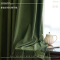 French retro green wheat ear velvet blackout curtains for living room and bedroom, thickened curtain fabric, shaoxing curtain wholesale