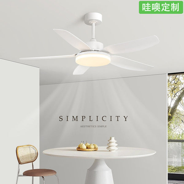 [Wow] Straight leaf ceiling fan light 2025 new simple cream wind fan light Guangdong Zhongshan lamps