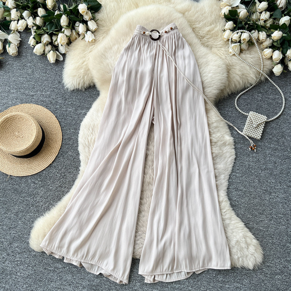 K-stylecasualhigh waistelegantloose pants women's work clothing lazy style drapedloose flesh-covering elastic waistcasualpants