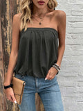Fashionexportsummerfashioncasualpleatedtube toptopslooseeasiest for matchsilmslimming lookstrapless vest