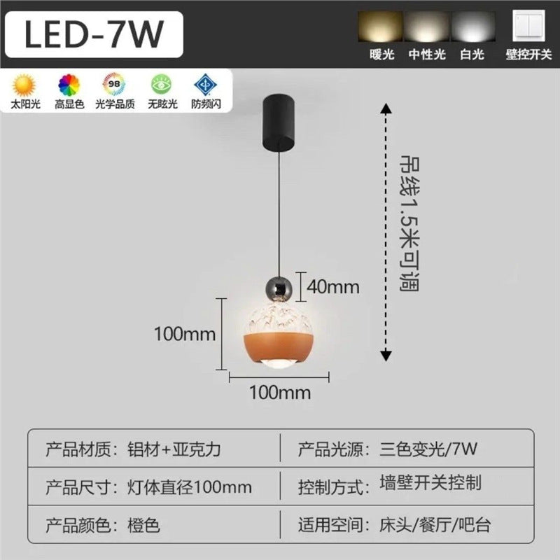 Hand scan sensor new arrival bedside chandelier casualfashion voice iceberg popular small chandelier adjustable bedside hanging wire lamp