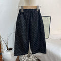 Girls' korean style spring/autumn fashion all-over heart print denim jeans - versatile, stylish, and trendy casual pants for baby girls