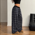 Fashionable elastic waist plaid casual pants for home wear - perfect for , , and cross-border e-commerce
