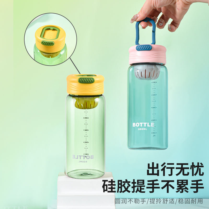 Summer anti-fall scale water cup, good-looking men and women, portable car tea kettle, plastic student cup