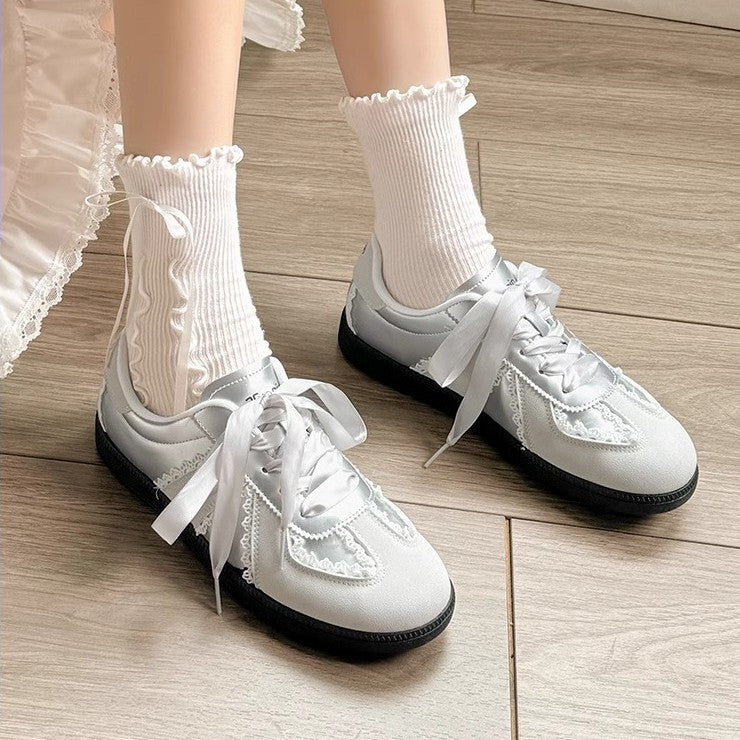 Ballet training sneakers for women, 2026 spring new arrivalchicniche stylek-styleflats breathable student casualwhite shoes