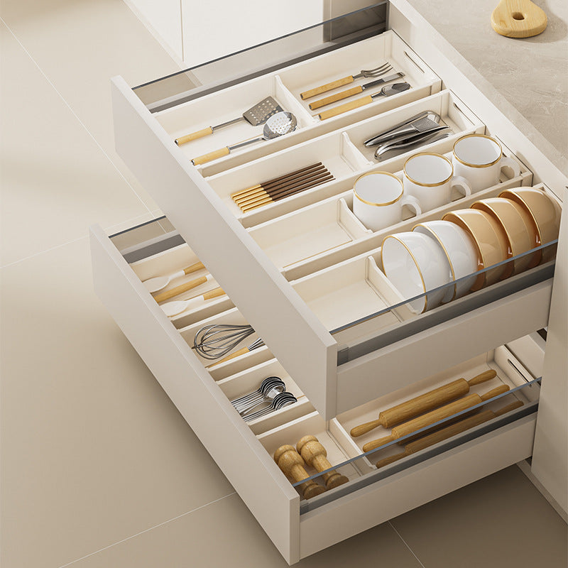 Cream wind kitchen drawer storage box partition built-in cabinets for tableware, dishes, chopsticks, dishes, storage shelves