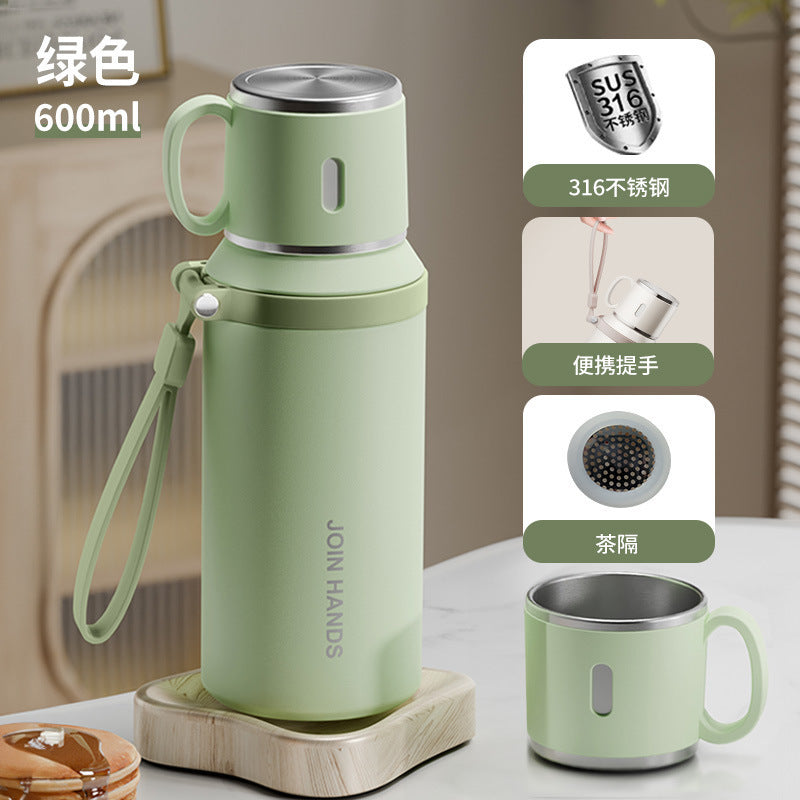 High-style insulated tumbler for women, 316 stainless steel insulated water bottle for men, large capacity office bowl lid cup wholesale