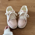 Pink chunky sole bread shoes - trendy, versatile, and unique casual sneakers for women. perfect for students, campus style, and everyday wear