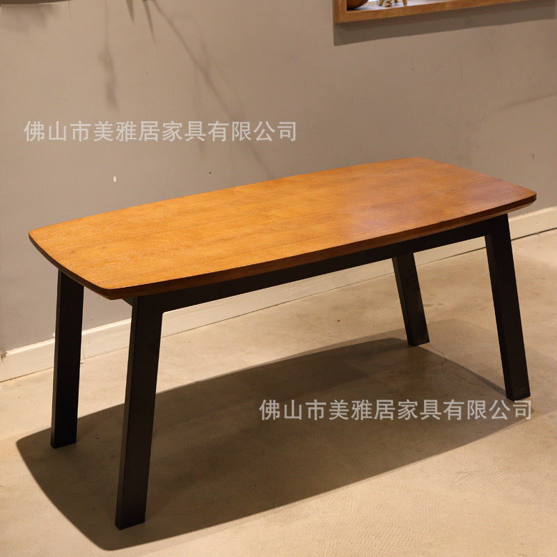 Cafe Solid wood back chair Restaurant Dessert milk tea shop Leisure sofa Table and chair combination Rest area Card seat
