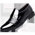 Men's leather dress shoes - summer business formal, plus size, black casual, hidden heel, wedding suit, breathable, british style, groom shoes