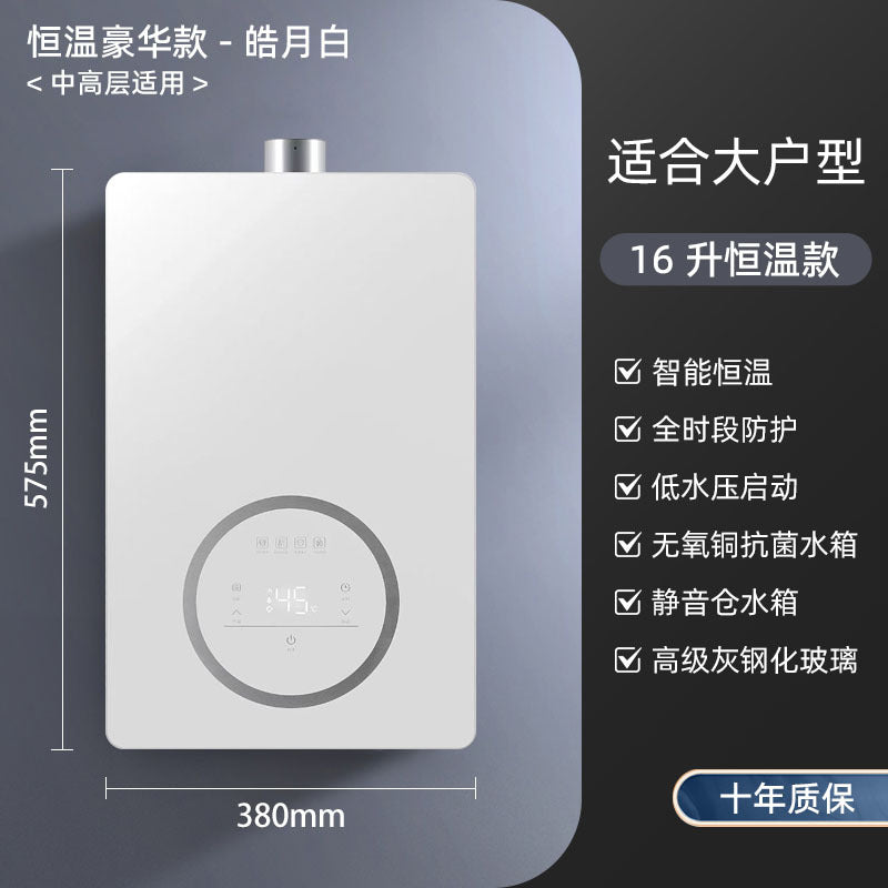 Gas water heater zero cold water natural gas liquefied gas 16l for home frequency conversion constant temperature bath silent forced exhaust