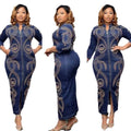 supply manufacturers direct sales african fashionfashion silm elastic denim silm hot diamond beaded long skirt big sale