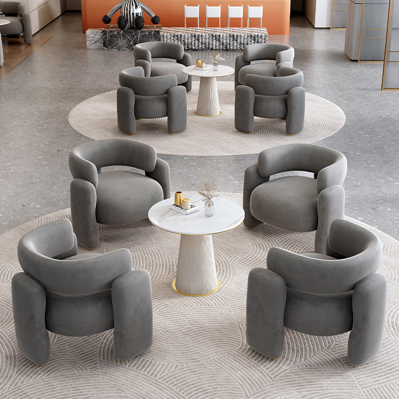 Italian single sofa business lounge area reception area casual sofa light luxury modern reception and negotiation table and chair set