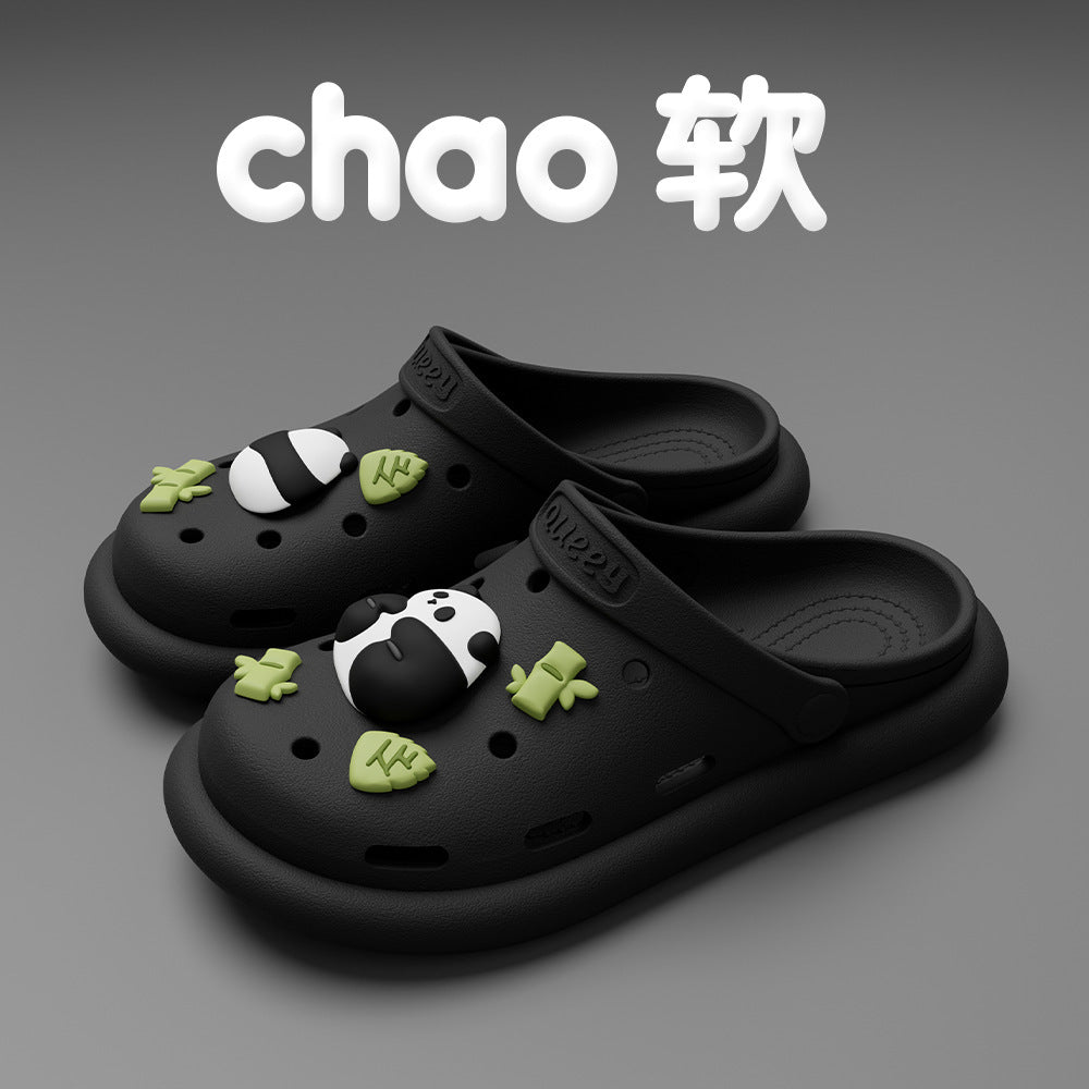 Summer clogs for women, high-end 2024 new style, cute beach sandals for outdoor wear, non-slip flat sandals