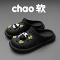 Panda/black crocs
